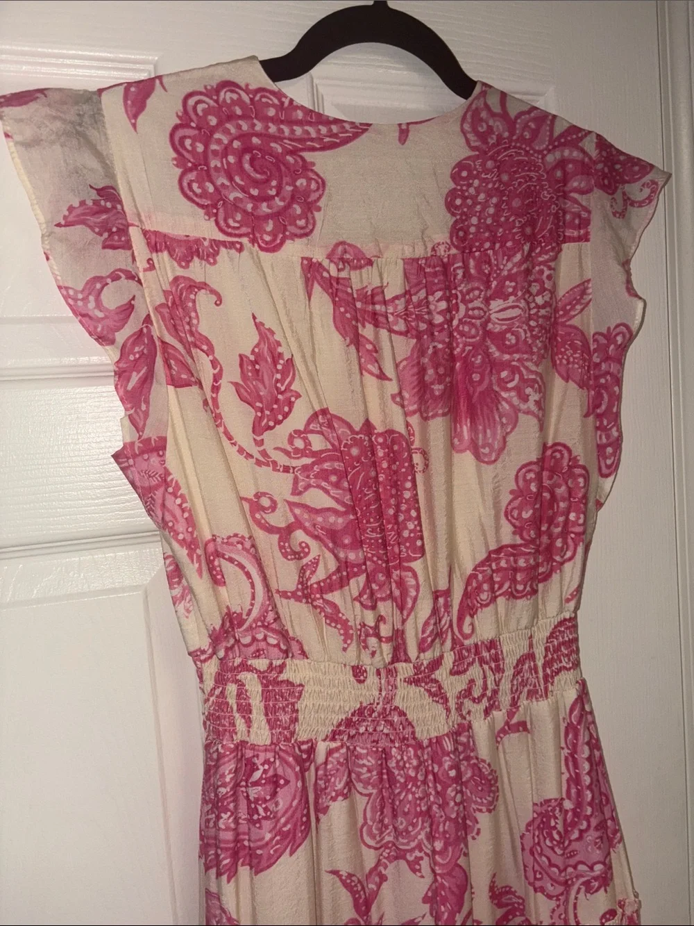 Vince Camuto Cream Maxi Dress with Pink Floral Print - Picture 4 of 6